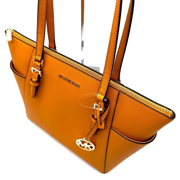 Michael Kors Large Charlotte Tote Bag & Double Zip Wallet Wristlet Cider (NWT) - Picture 7 of 15